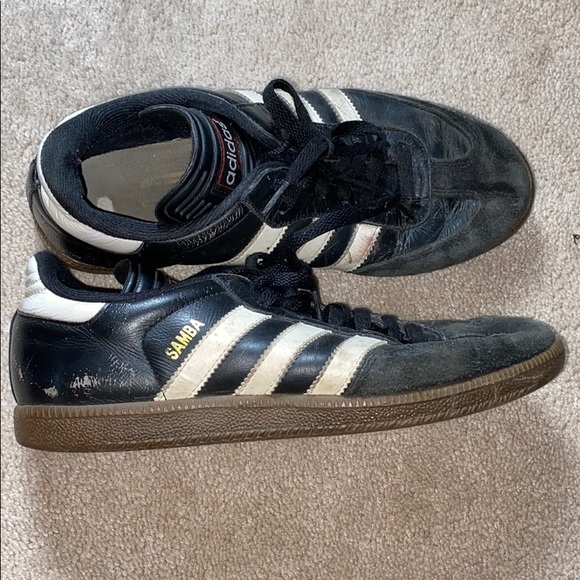 black leather sambas